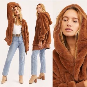 Free People Faux Fur Zip Up